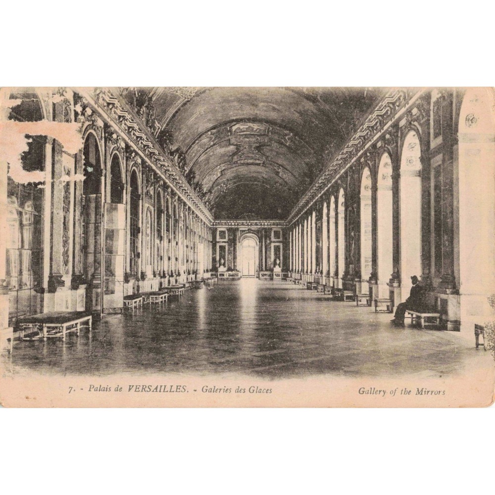 Vintage Postcard Palais de Versailles Galeries des Glaces Hall of Mirrors 1911 - Picture 1 of 2